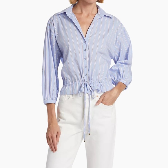 Cara Cara Hutton Striped Cotton Poplin Top - Picture 2 of 7